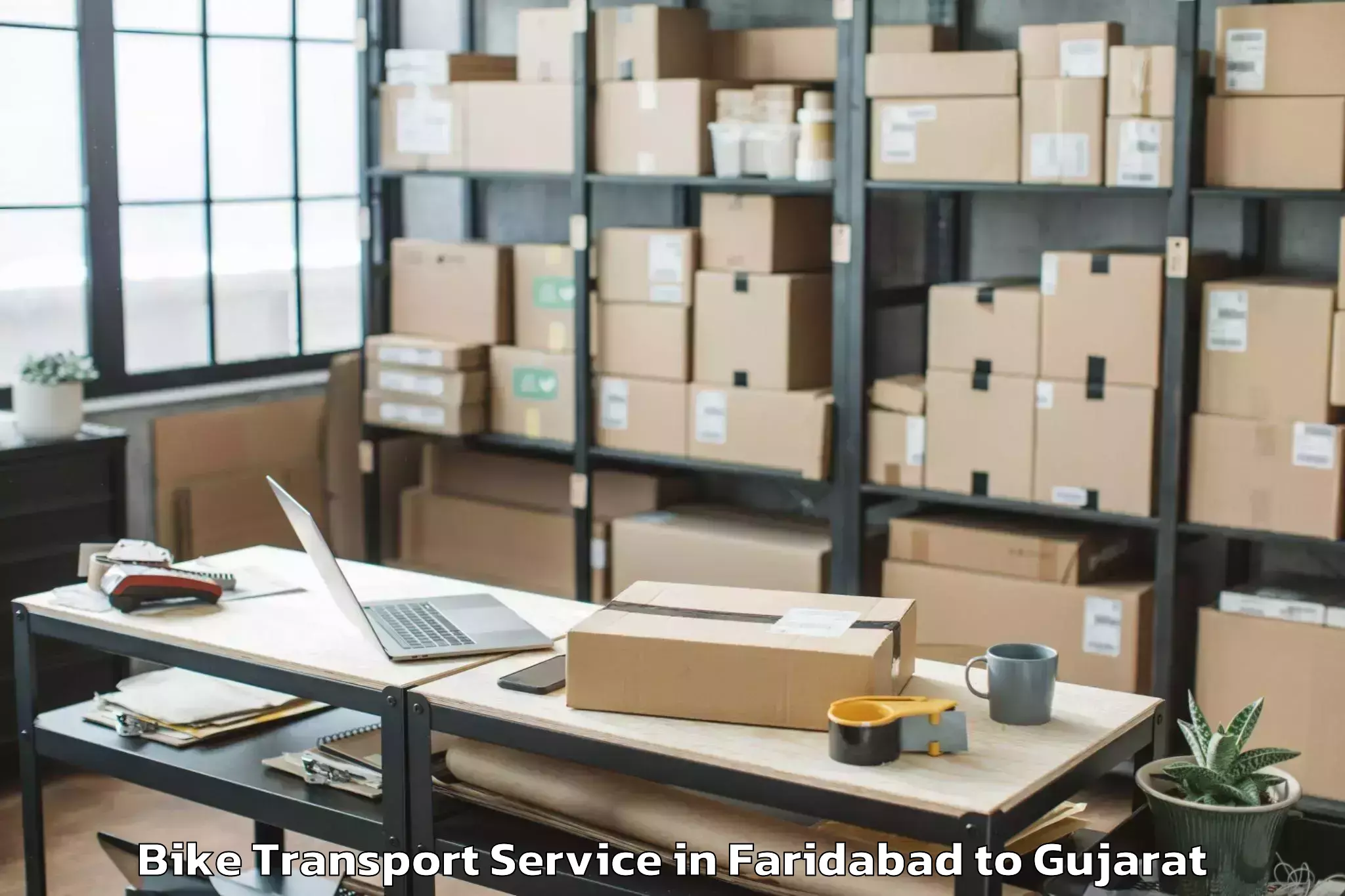 Professional Faridabad to Dhasa Bike Transport